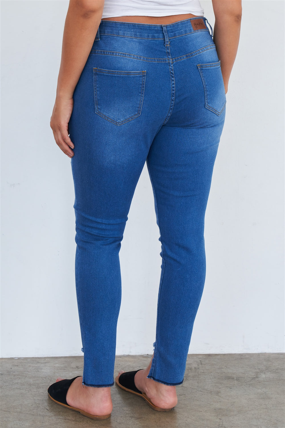 Plus Size Medium Blue Ripped Pants - A&A Haute Spot
