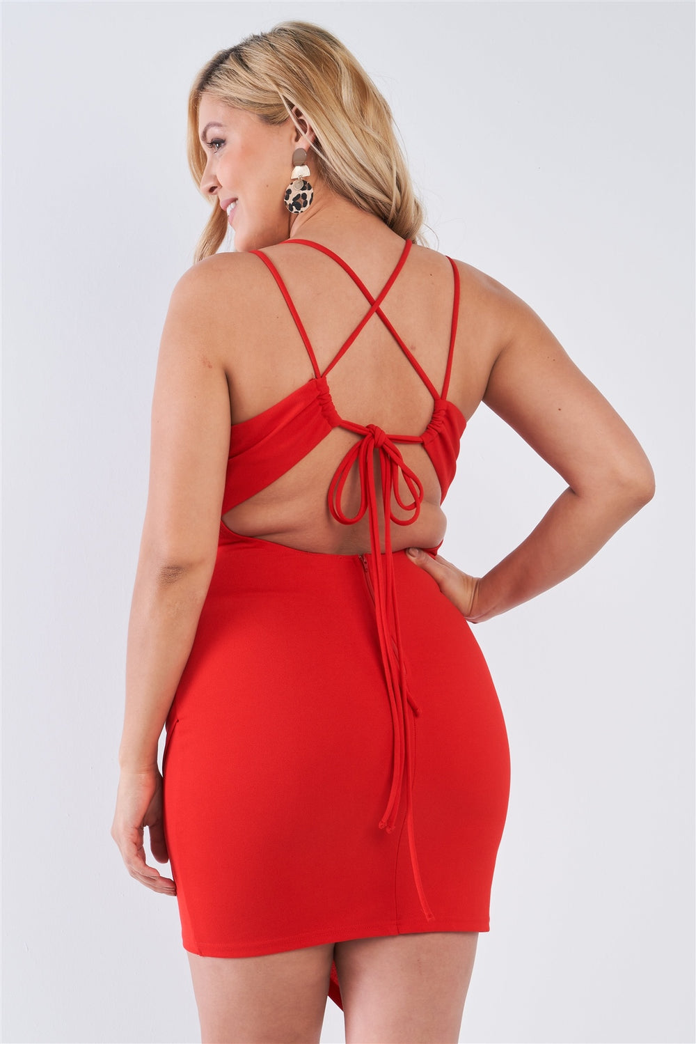 Plus Size Tie Back Wrap Dress - A&A Haute Spot