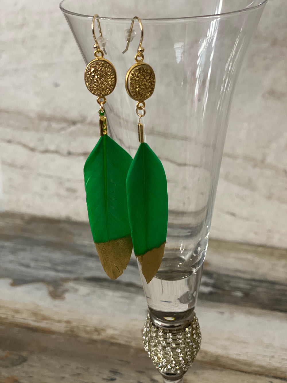 Feather Druzy Earrings - A&A Haute Spot