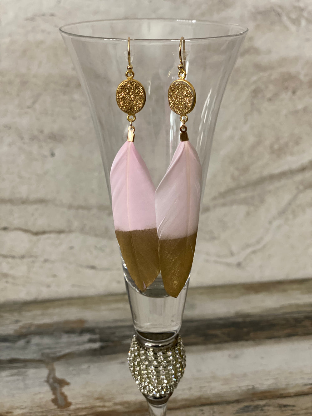 Feather Druzy Earrings - A&A Haute Spot