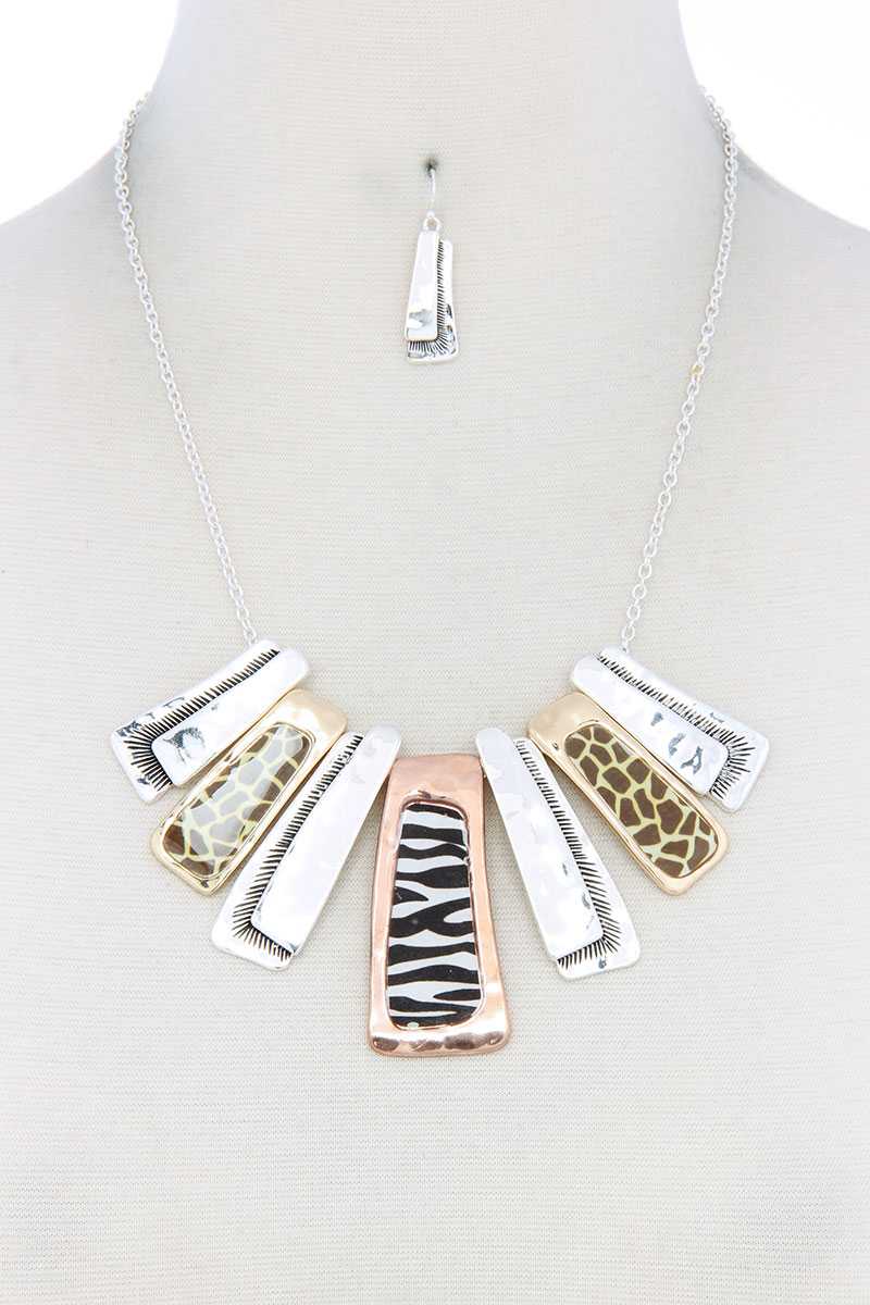 Animal Pattern Rectangular Necklace - A&A Haute Spot