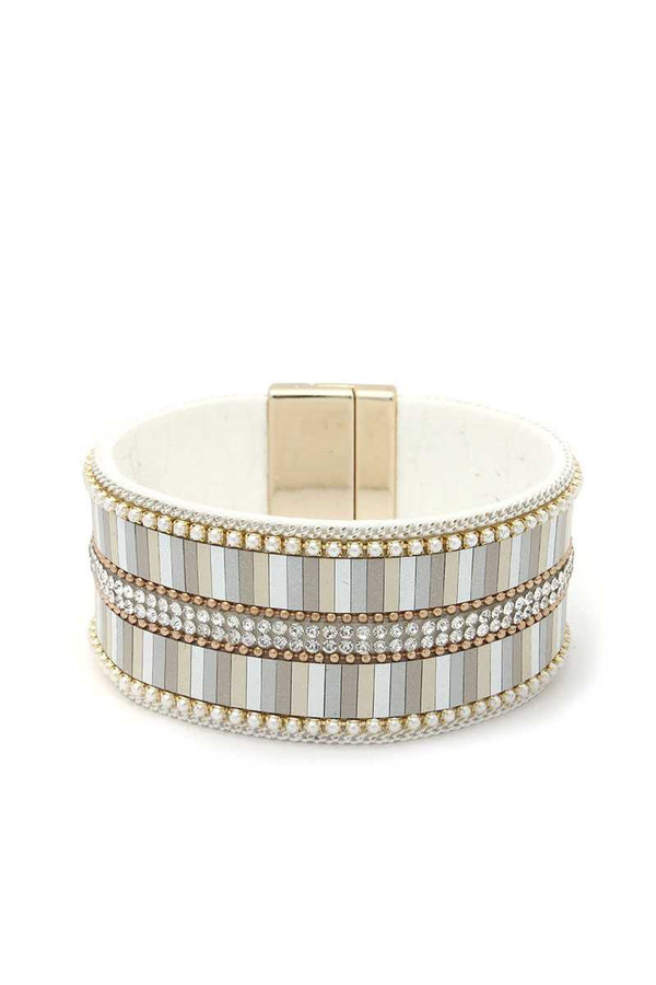 Rhinestone Block Magnetic Bracelet - A&A Haute Spot