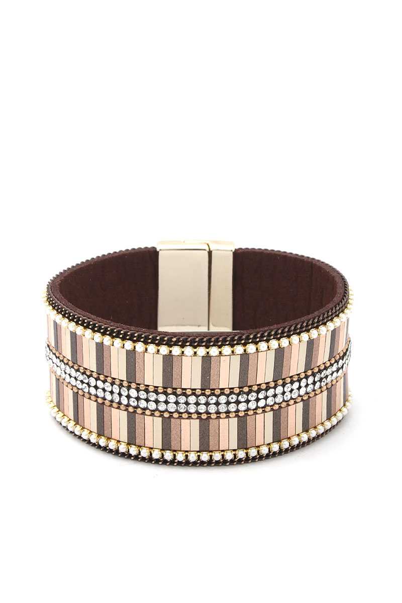 Rhinestone Block Magnetic Bracelet - A&A Haute Spot