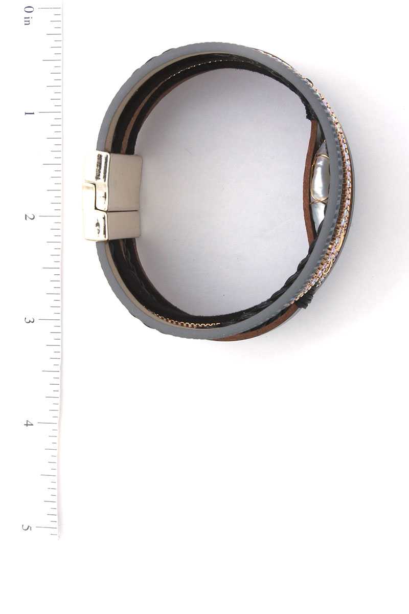 Faux Stone Wired Wrapped Magnetic Bracelet - A&A Haute Spot