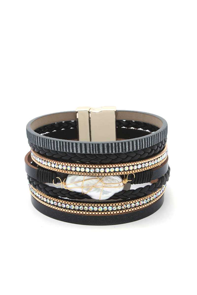 Faux Stone Wired Wrapped Magnetic Bracelet - A&A Haute Spot