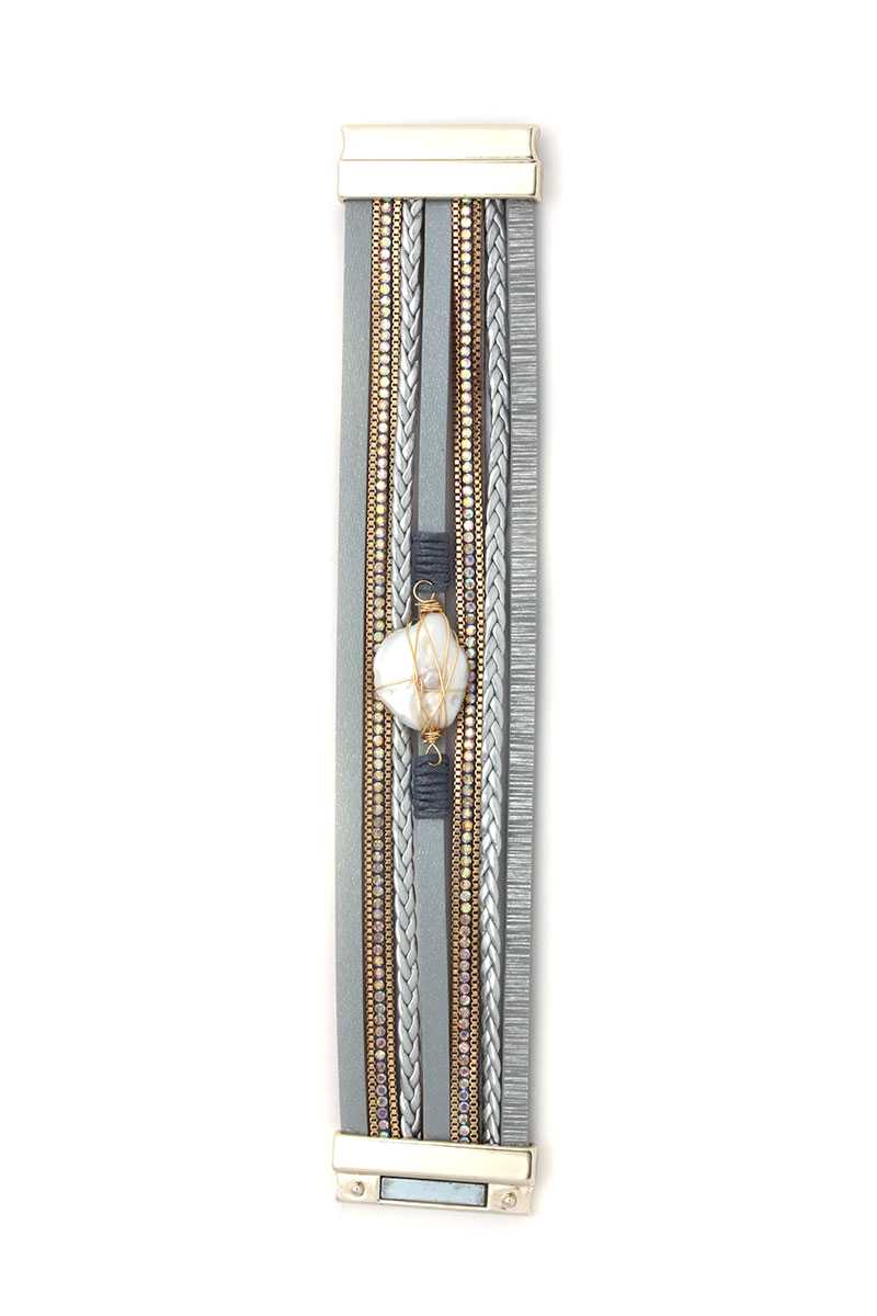 Faux Stone Wired Wrapped Magnetic Bracelet - A&A Haute Spot