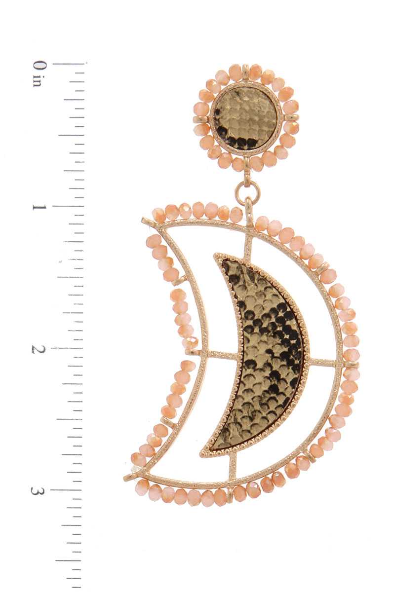 Beaded Snake Pattern Post Drop Earring - A&A Haute Spot