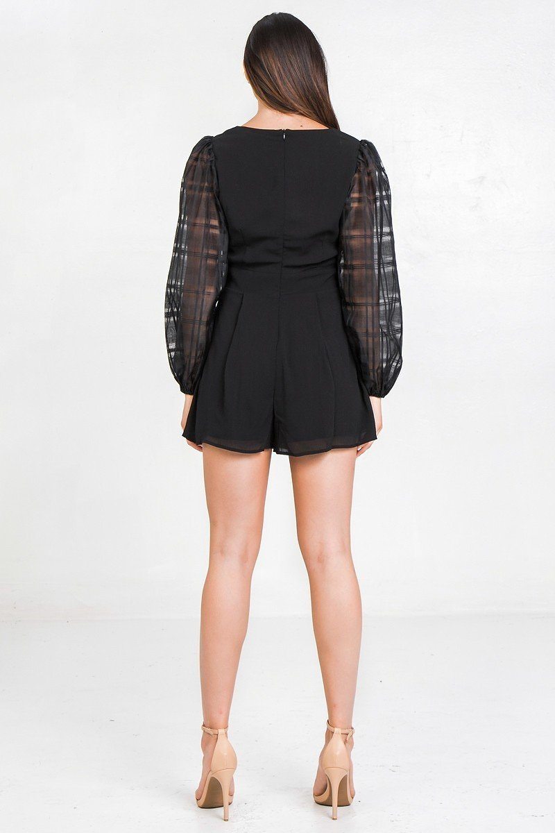 V Neckline Solid Romper - A&A Haute Spot