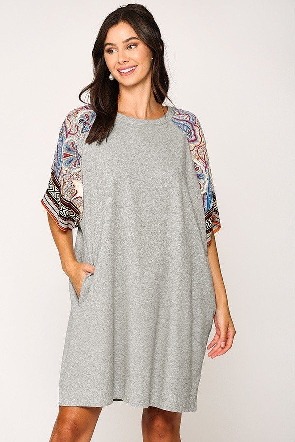 Solid Side Pocket Shift Dress - A&A Haute Spot