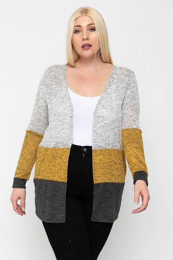 Color Block, Lightweight Cardigan - A&A Haute Spot