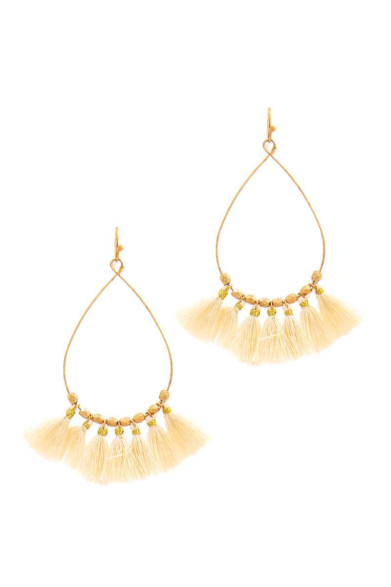 Fashion 7 Mini Tassel Tear Drop Wire Earring - A&A Haute Spot