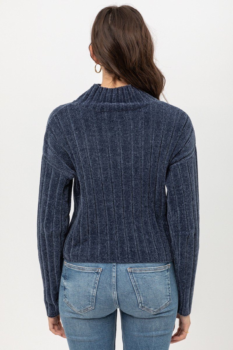 Mini Velvet Chenille Crop Sweater - A&A Haute Spot